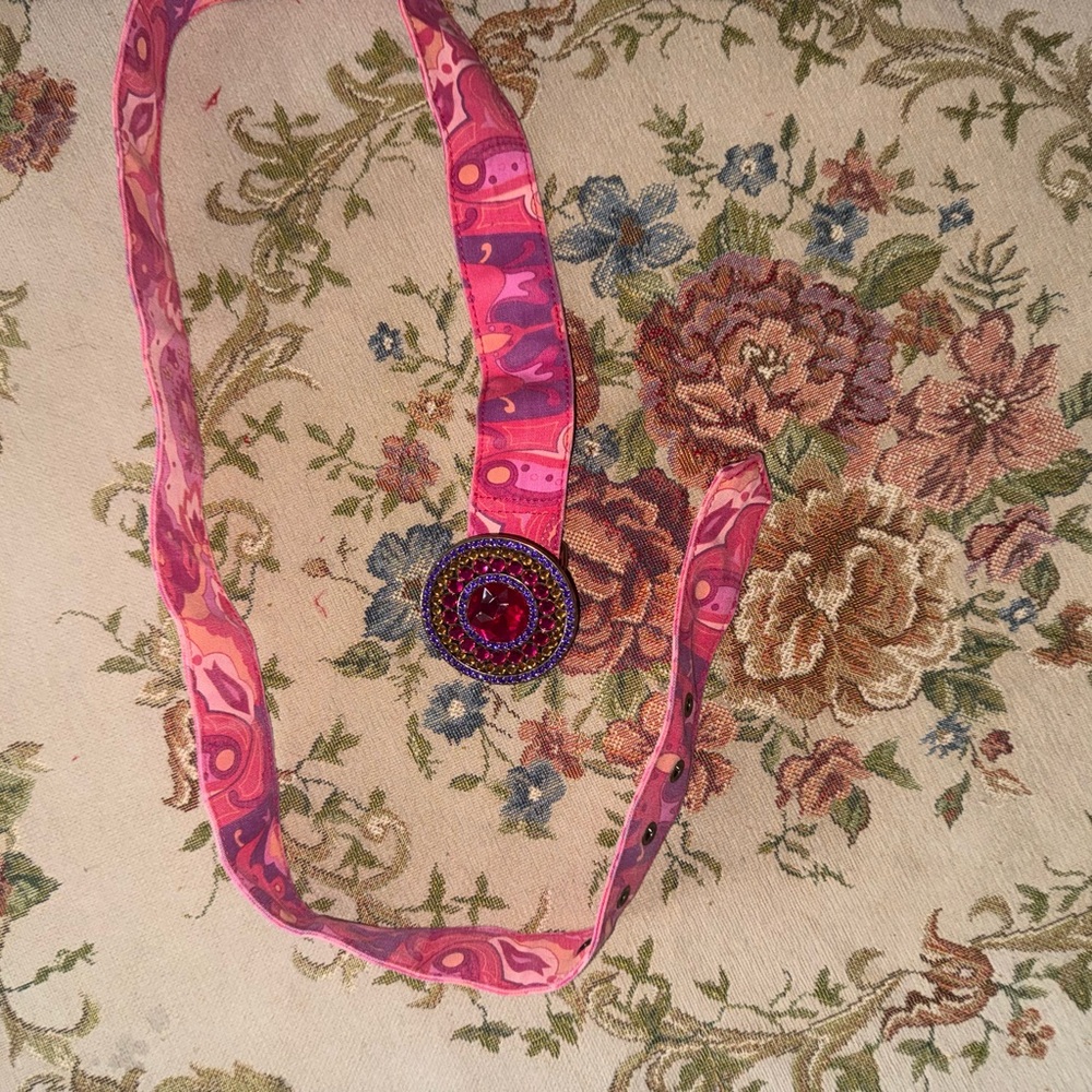 Beaded Pink Statement Belt